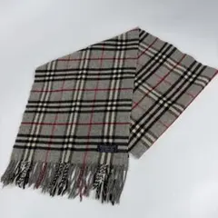 BURBERRY バーバリー ノバチェック ラムウール100% マフラー グレー