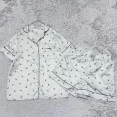 GＵサテンパジャマ半袖&ショートパンツセットアップ［S］グリーン