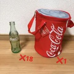 Coca-Cola 空き瓶 ×18 コカコーラ 保冷バッグ ×1のサムネイル