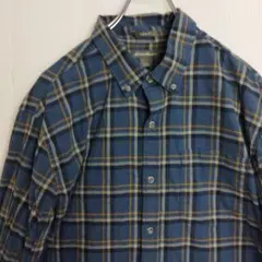 ス*カ様 エディーバウアー 長袖シャツ BDシャツ チェック柄 ネイビー メンズ