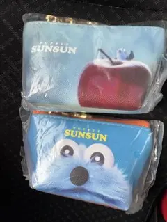 パペットスンスン　三角ミニポーチ 　アップ&アップル　2個セット