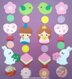 吊るし飾り　ガーランド　壁面飾り クラフト　ひな祭り　3月　【NO.107】