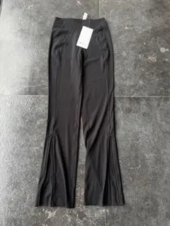 Lululemon美品リブ素材 ブラックフレアパンサイドジッパー付きサイズ6/S