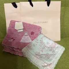 JILLSTUART ハンカチ 2枚セット　紙袋付き　タオルハンカチ約28cm