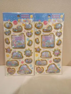 2枚セット　すみっコぐらし キラッとぷくぷくエアーシール ラメ シャカシャカ