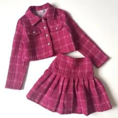 キッズ　ツイードジャケット&スカート　セットアップ