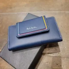 ギフト対応可能　新品未使用　ポールスミス　正規品　レザー　キーケース　ネイビー