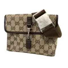 グッチ GUCCI ウエストポーチ ボディバッグ GGキャンバス 斜め掛け