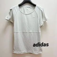 【美品】アディダス ヨガ Tシャツ ホワイト クライマライト 肩ギャザー Lのサムネイル