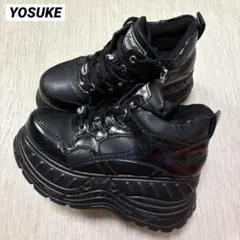 【大人気】YOSUKE ヨースケ 厚底スニーカー ブラック 24.5のサムネイル