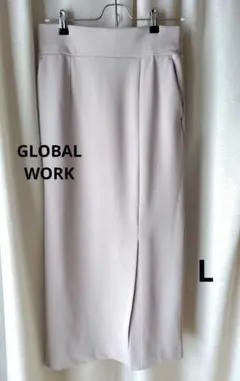 グローバルワーク　スゴラクストレッチIラインスカート　L