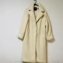 未使用品級 ZARA ザラ　ロング丈 ボアコート Mサイズ 白