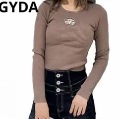 完売品ジェイダGYDA ブラウン 長袖セーター　ギャル　モールド　Y2K