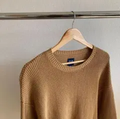 00s old gap ニット　マスタード ワッフル　コットン　希少　秋　冬