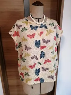 着物リメイクフレンチスリーブプルオーバー