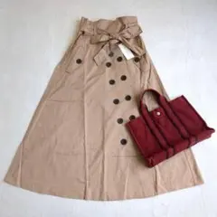 新品タグ付✨リシェグラマー◇トレンチスカート ウエストベル付 カジュアル Mのサムネイル
