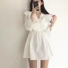 清楚ガーリー♡韓国風フリル白ワンピース｜着痩せ×美シルエット」「あざと可愛い♡