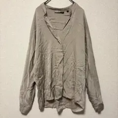 VINCE 長袖 シャツ シルク混 4L ベージュ グレーのサムネイル