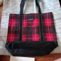 L.L.Bean 赤黒チェック トートバッグのサムネイル