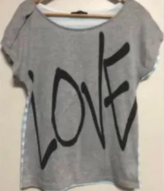 y2kバックボーダーLOVEプリントTシャツのサムネイル