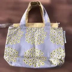 MARIMEKKO 花柄 ハンドバッグ グレー/イエロー