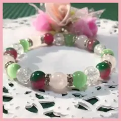 キャンディジェイド♡デザインブレスレット(幸福.富.長寿.健康.結婚運.仕事運)