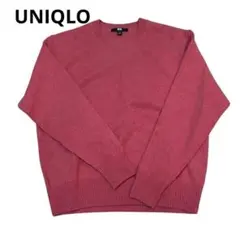 【美品】UNIQLO　ユニクロ　プレミアムラムクルーネックセーター M　ピンク