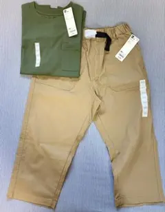 GU ドライストレッチクロップドパンツ　コットンポケットT セット