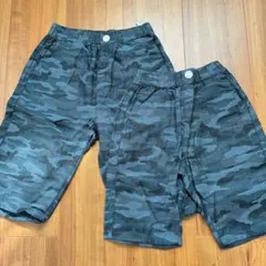 新品！迷彩柄 ハーフパンツ 110,130 2点セット