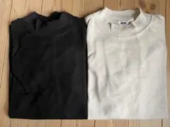 ShomN 様専用UNIQLOモックネックロンT XL 黒 ベージュ 2色セット