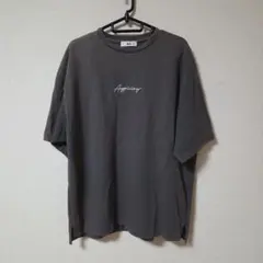WEGO　シンプルロゴ刺繍Tシャツ　メンズ/ユニセックス　M　ダークグレー