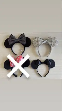 ディズニー　ミニーマウス　カチューシャ3点セット