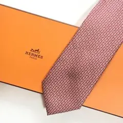 未使用級 エルメス HERMES ネクタイ シルク H織りタイ ファソネH H柄