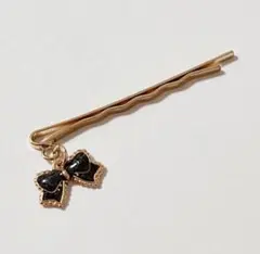 リボン　ヘアピン　ハンドメイド