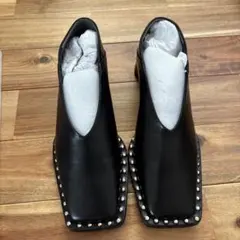 JEANASIS ブラック スタッズパンプス L