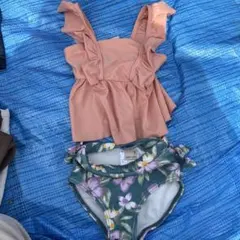 petit main ベビー水着 90 ピンク 花柄