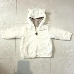 H&M ベビー ボアジャケット くま耳 ホワイト 2-4M 62