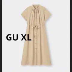 GU バンドカラーシャツワンピースXL ロングワンピース