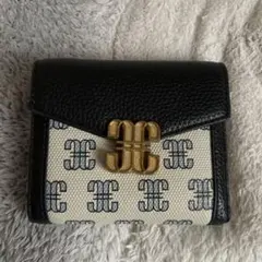 JILL STUART 二つ折り財布 黒/アイボリー/モノグラム