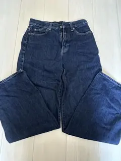 ユニクロ ワイドストレートジーンズ ネイビー