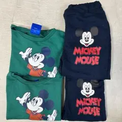 しまむら ミッキーマウス スウェットシャツとパンツセット 兄弟お揃い セット