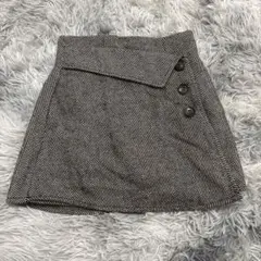 ヘリンボーン柄ラップ風ミニスカート Sサイズ