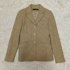 90s ラルフローレン　ウールジャケット　ヘリンボーン　エルボーパッチ　羊革　M