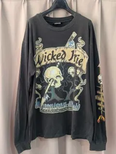90s USA製 Vintage Jamaican style スカル ロンTのサムネイル