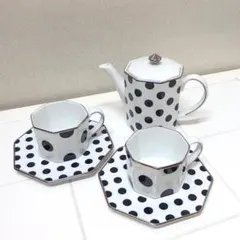 Francfranc 花柄 ティーポット & カップ&ソーサー 5客 パンジー柄 