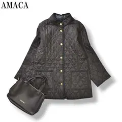 【上質】 アマカ AMACA リバーシブル キルティングジャケット 40 ♪