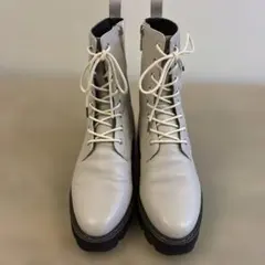 卑弥呼 レースアップブーツ ホワイトベージュ