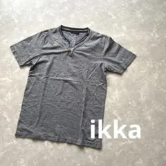 ikka 半袖 Tシャツ ボーダー ネイビー ボタン付 マリン風 夏 メンズのサムネイル
