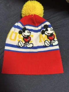 ミッキーマウス ニット帽 ポンポン付き