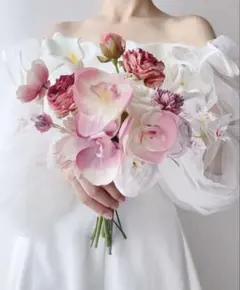 再販アーティフィシャルフラワー ホワイトブーケ 前撮り 結婚式